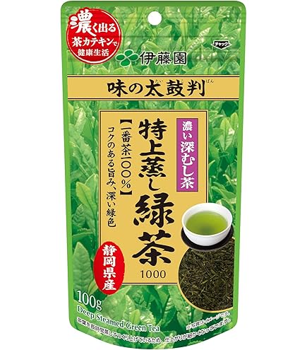 Amazon.co.jp: 伊藤園 味の太鼓判 特上蒸し緑茶 (一番茶ブレンド) 100g